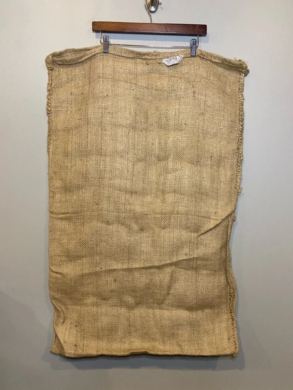 Qusac Decaf Coffee Burlap Sack / Large Jute Bag / Rustic Decor Vintage
